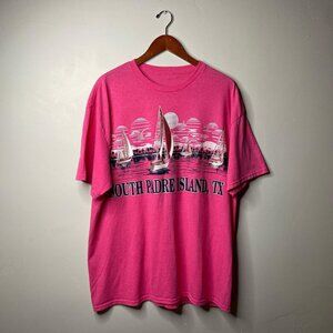 South Padre Island Texas pink sailboat graphic tee